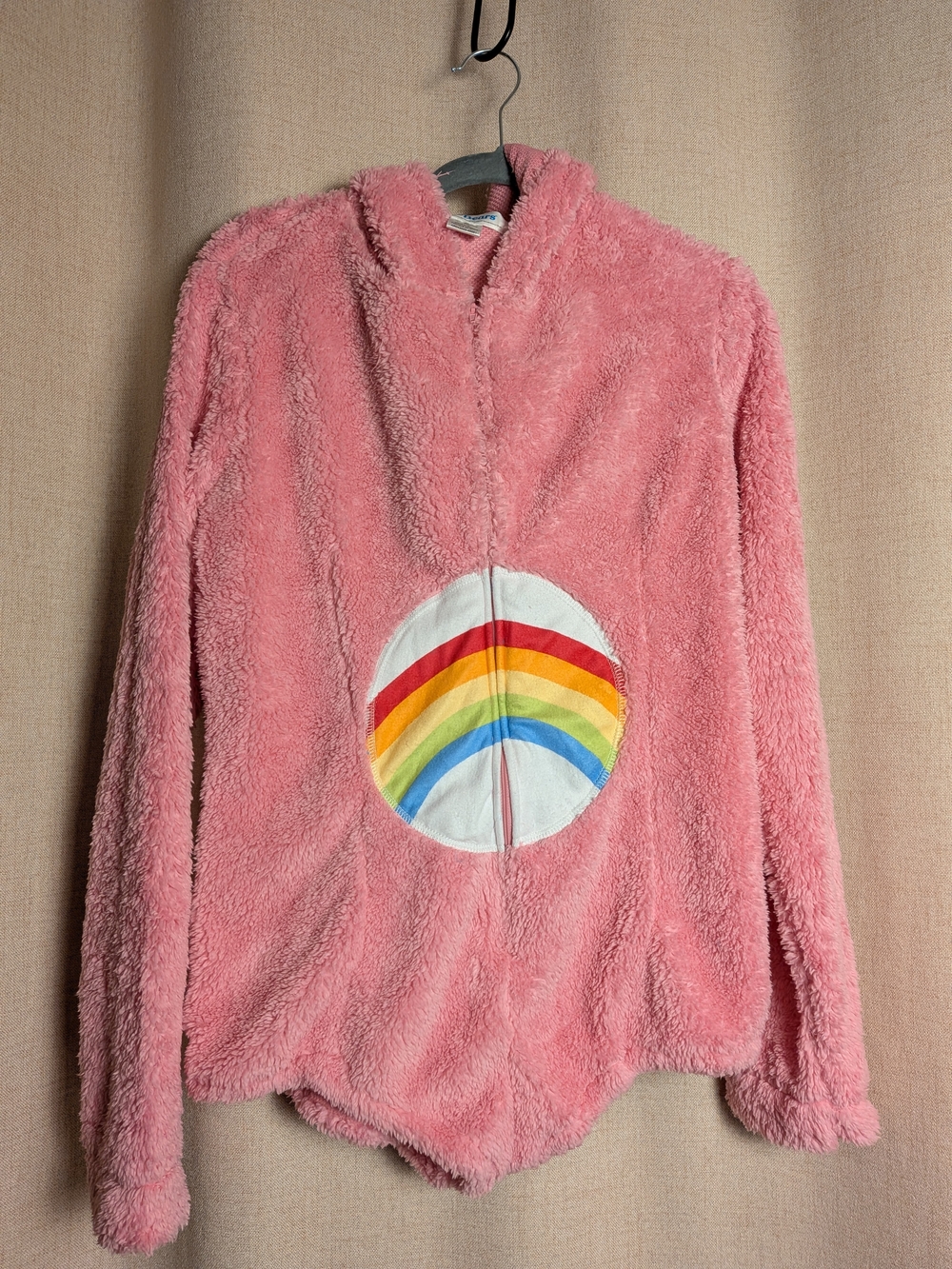 Care Bears Cheer Bear Adult XL Pink Plush Romper Costume Kidcore Cosplay